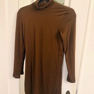 Brown Turtleneck Dress